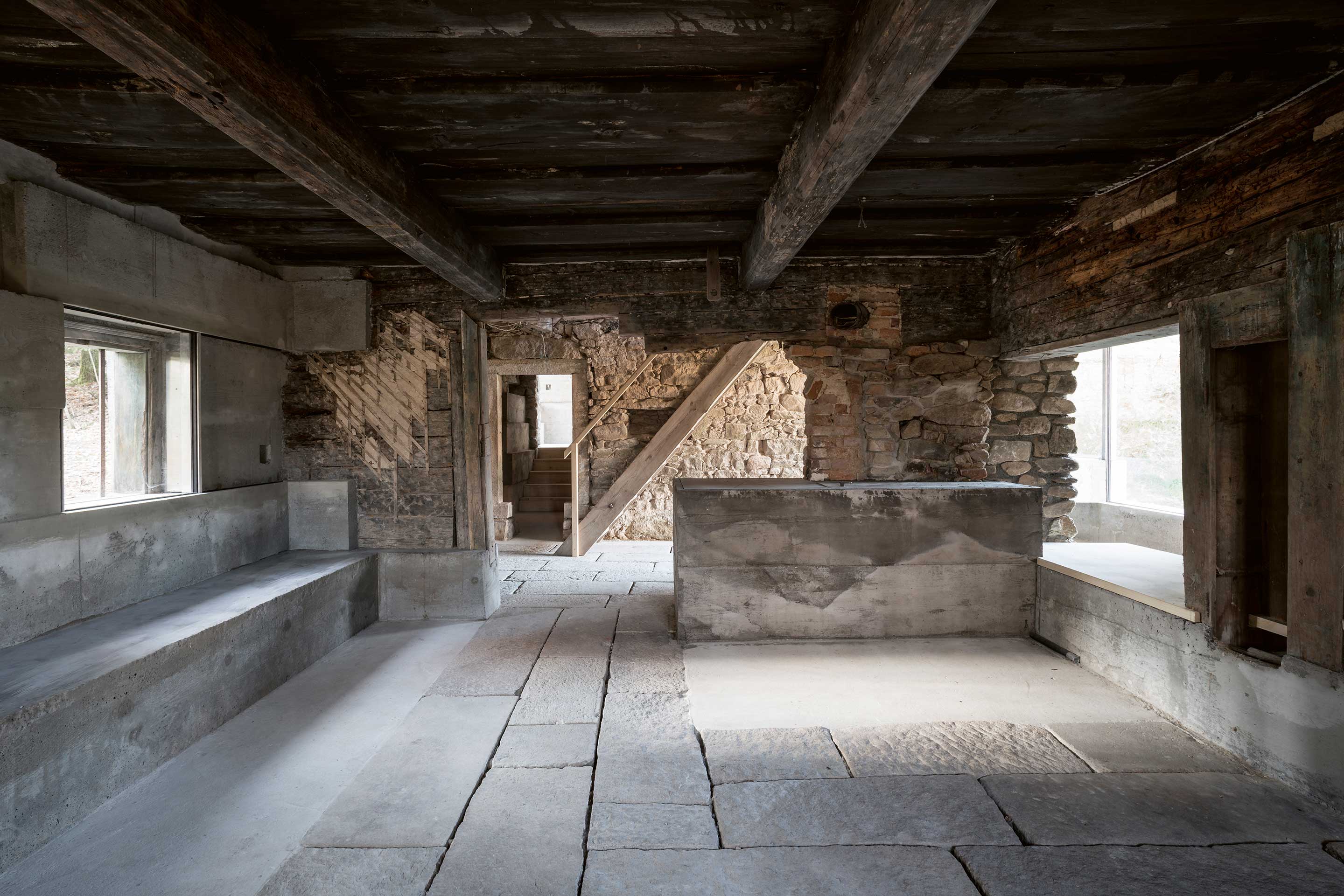 Innenraum der Stube im Denkerhaus Schedlberg