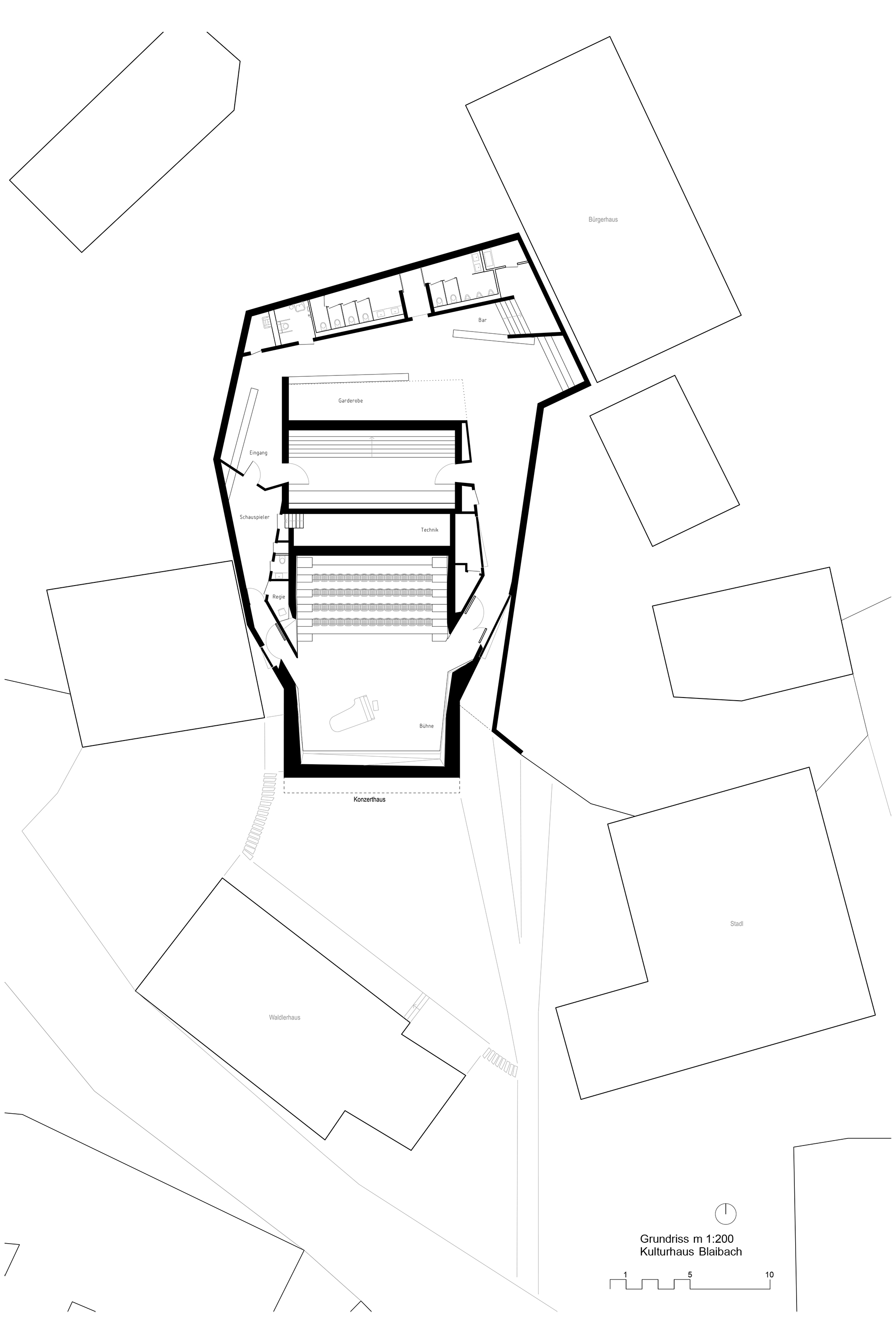 Grundriss des neuen Konzertsaals ins Blaibach