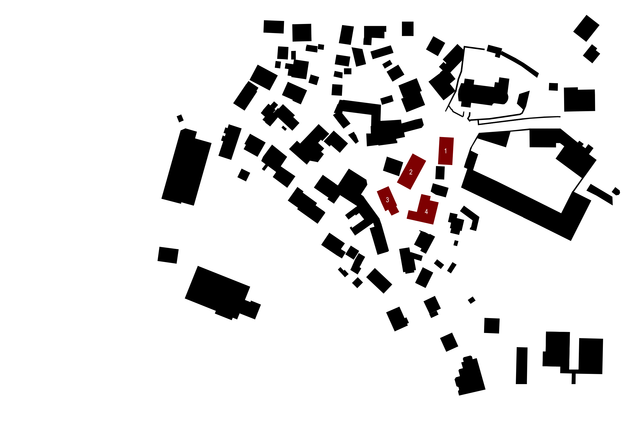Lageplan der fünf Projekte